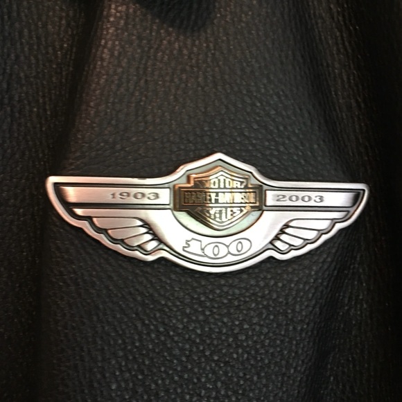 Harley Davidson 100th Anniversary Limited Edition Heavy Leather Jacket Large - Picture 2 of 4